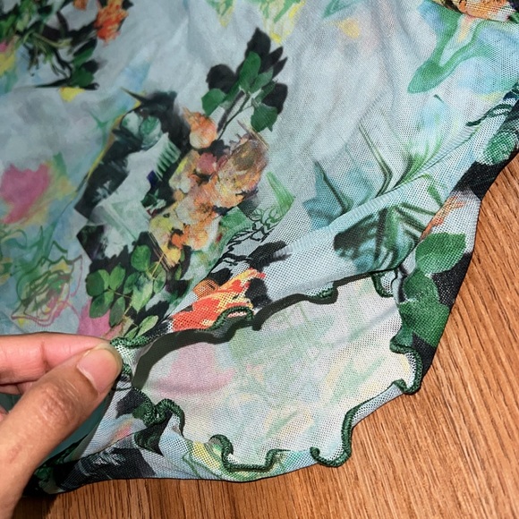 Abstract Fairy Garden Printed Sheer Top - Picture 7 of 10